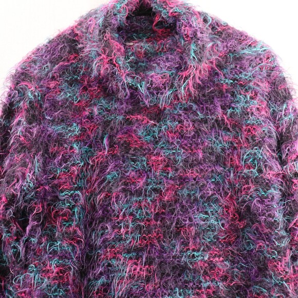 Vintage Carducci Italy Eyelash Sweater Womens M* Shaggy Artsy Colorful Knit - Picture 12 of 14